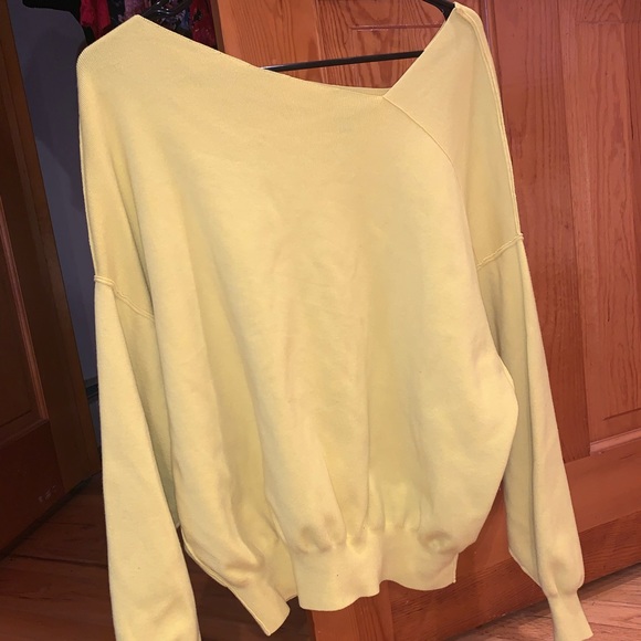 Free People Bright Yellow Off-Shoulder Sweater - Picture 3 of 4